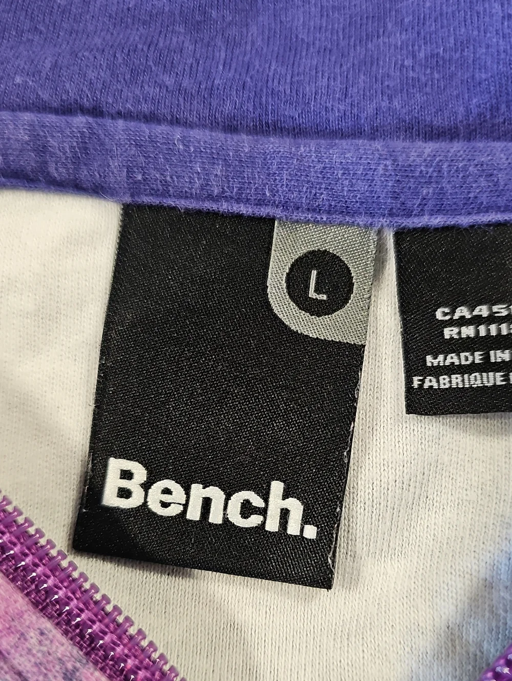 Bench Large Purple & Pink Plaid Zip Hoodie Jacket - Picture 5 of 7